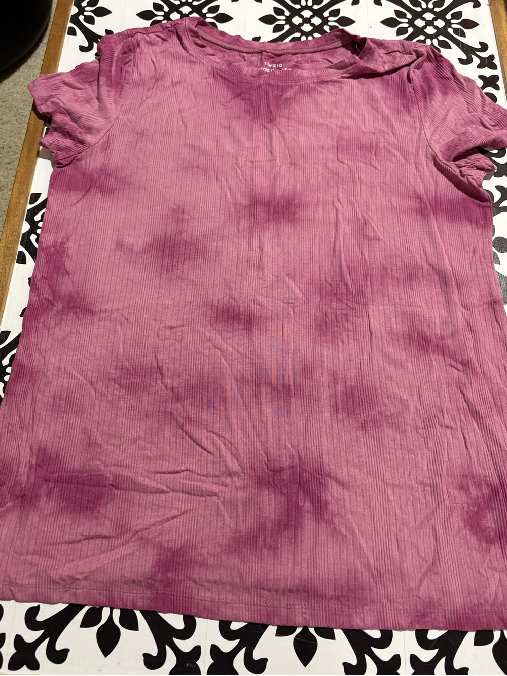 torrid Purple Tie-Dye Short Sleeve Ribbed Top